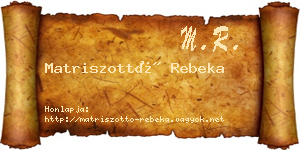 Matriszottó Rebeka névjegykártya